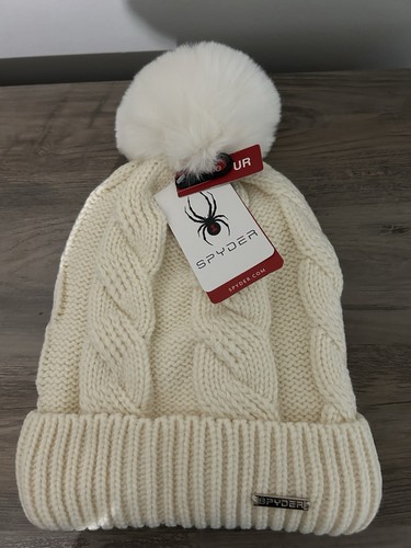 Nwt spyder white pom beanie - nwt,